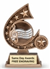 Comet Music Trophy custom engraved music award for band competitions, choir recognition, recitals, student musicians, and performing arts programs.