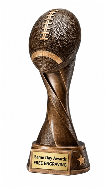 Premium Bronze Spiral Football Trophy Custom Engraved Award