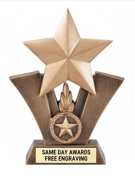 Star Victory Trophy Custom Engraved Achievement Recognition Award