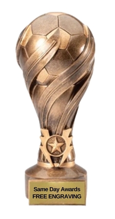 Premium Laurel Soccer Trophy with Free Custom Engraving