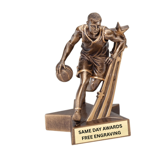 Superstar Male Basketball Trophy with Free Custom Engraving