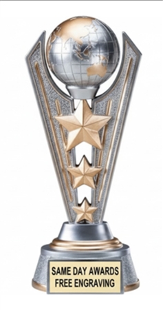 Victory Globe Trophy Custom Engraved Achievement Award with Globe Design