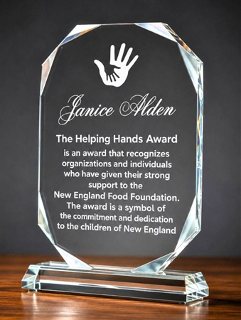 Same Day Shipping 8.5 Inch Bel Air Crystal Trophy with Free Custom Laser Engraving