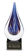 Same Day Shipping Purple Raindrop Hand-Blown Art Glass Award with Free Custom Engraving