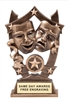 Sports Star Drama Trophy custom engraved theater award for acting competitions, drama clubs, stage performances and performing arts recognition
