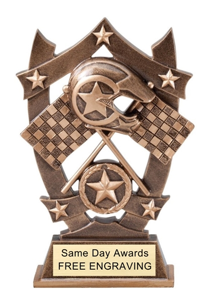 Sports Star Racing Trophy with Custom Engraving for Car Shows and Automotive Awards