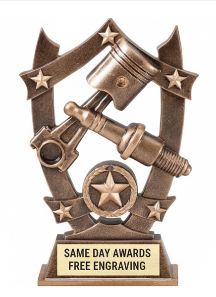 Sports Star Spark Plug Trophy | Custom Engraved Car Show Award