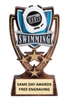 Four Star Swimming Trophy weighted plastic swimming award with free personalized engraving