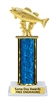 Single Column Swimming Bass Fishing Trophy with Custom Engraving