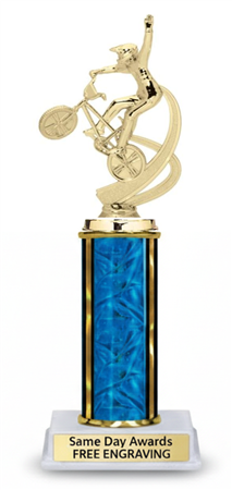 Single Column BMX Trophy Custom Engraved BMX Racing Award