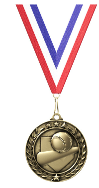 2 3/4" Premium Baseball Wreath  Medal
