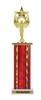 Star Victory Achievement Trophy with wide column design, free custom engraving, colorful column options, and weighted base for school, sports, and recognition awards