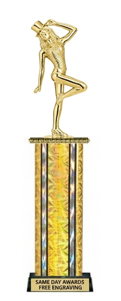 Custom Engraved Tap Dance Trophy Award with Personalized Plate for Dance Competitions and Recitals