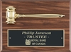 9x12 walnut finish plaque with gold ceremonial gavel leadership recognition award