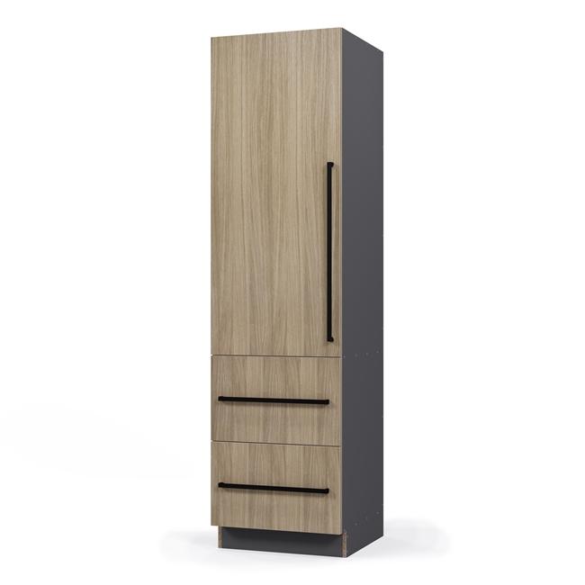 Custom Pantry Single 1 Door 2 Equal Drawer