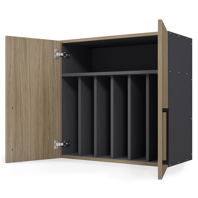 Custom Wall Tray Divider 2 Door w/ Fixed Shelf