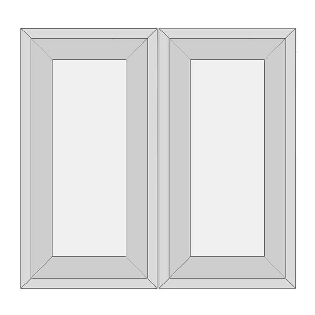 Aluminum Frame Glass Door (Pair) for Hybrid Wall Cabinet