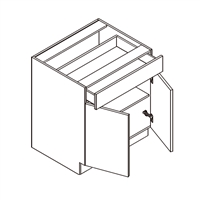 Frameless High Gloss Base 2 Doors 1 Drawer