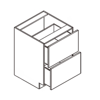 Frameless CLEAFÂ® Base Cabinet w/ 2 Drawers