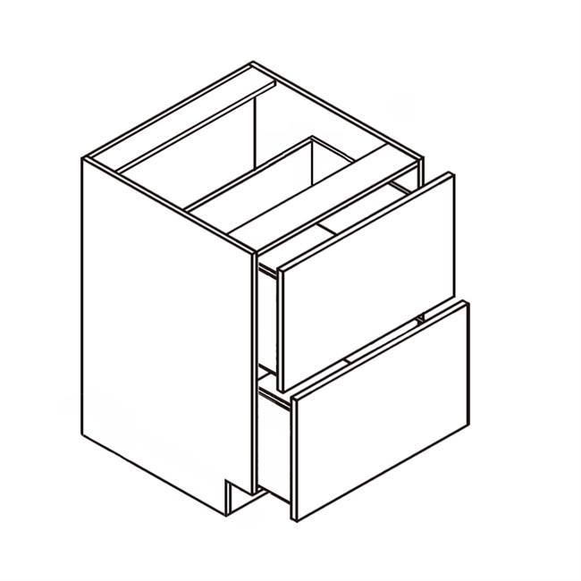 Frameless High Gloss Base Cabinet w/ 2 Drawers