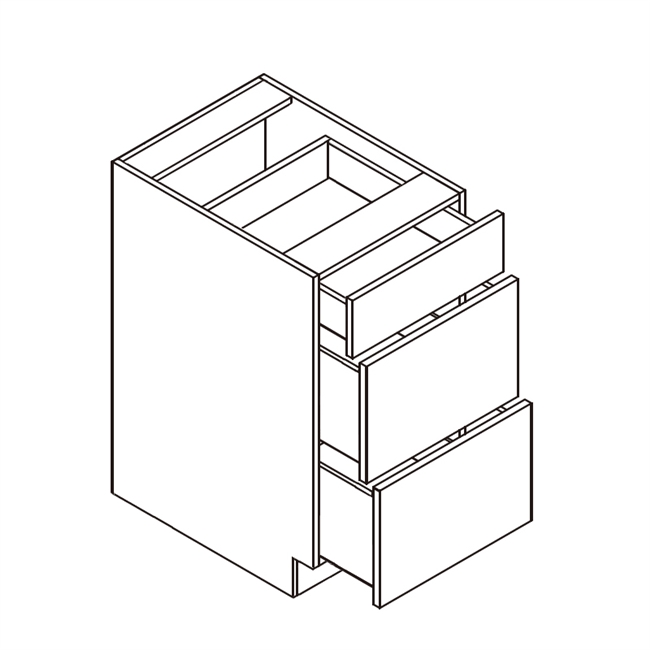 Frameless CLEAFÂ® Base Cabinet w/ 3 Drawers