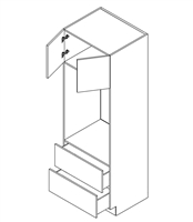 Frameless High Gloss Microwave/Oven Combo Cabinet