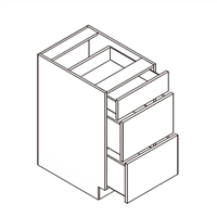 Frameless Supermatte Vanity Drawer Cabinet w/ 3 Drawers