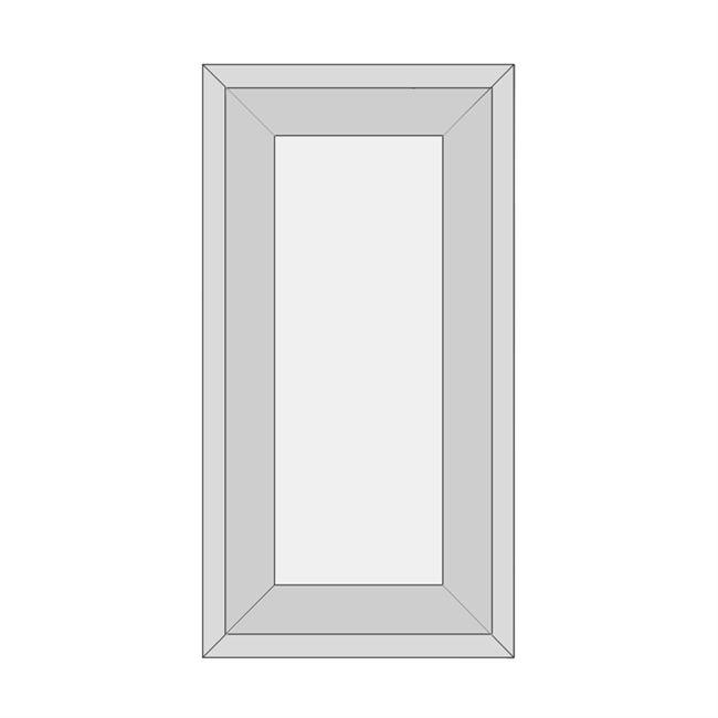 Frameless CLEAFÂ® Single Wall Cabinet Aluminum Frame Glass Door For White Plywood Cabinet Box
