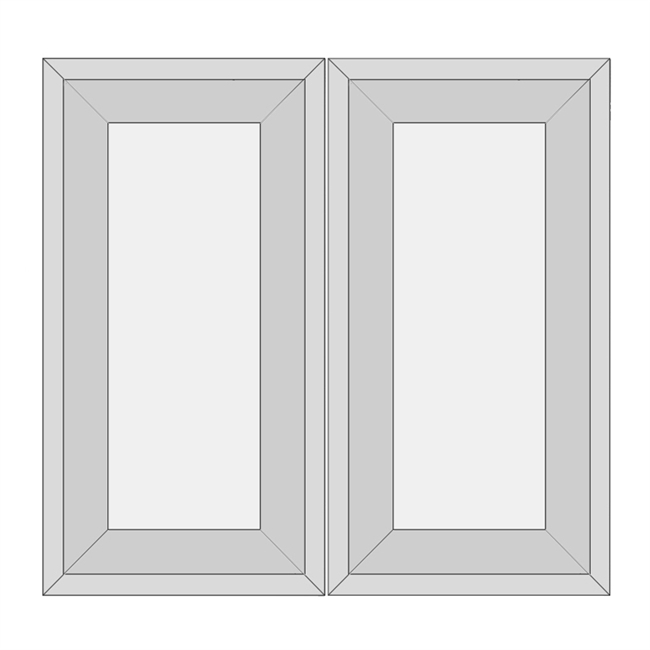 Frameless CLEAFÂ® Double Wall Cabinet Aluminum Frame Glass Door For White Plywood Cabinet Box
