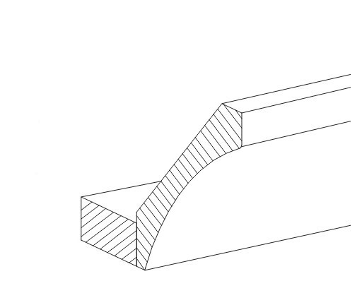 Bayside Pure White Cove Molding with Nailer Base