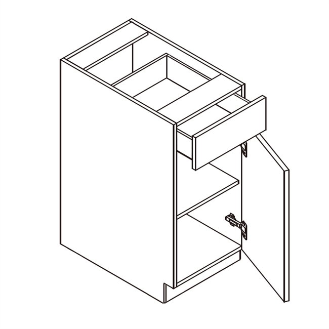 Impression Black Walnut Base Cabinet w/ 1 Door 1 Drawer