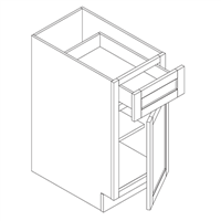 Toscana Natural Birch Base 1 Door 1 Drawer