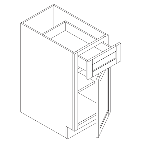 Kingston Espresso Shaker Base 1 Door 1 Drawer