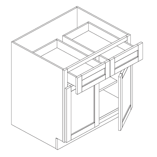 Charleston Mountain Blue Base 2 Door 2 Drawer