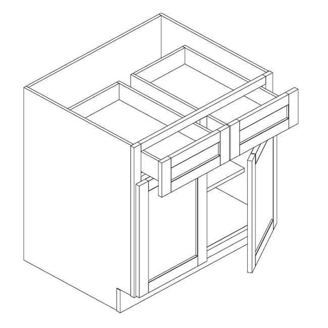 Peppercorn Shaker Base 2 Door 2 Drawer