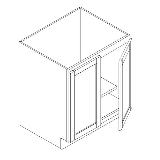 Kingston Gray Shaker Base Cabinet 2 Full Height Doors (Island)