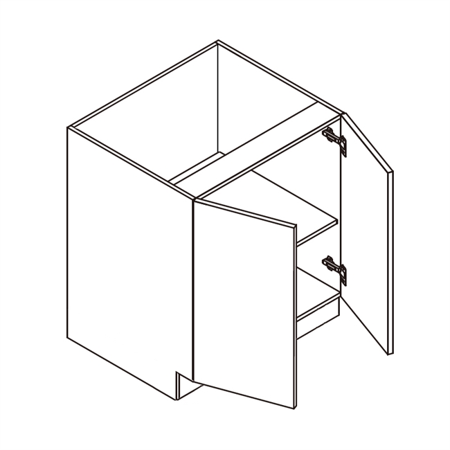 Frameless Bella Slab Base Cabinet 2 Full Height Doors