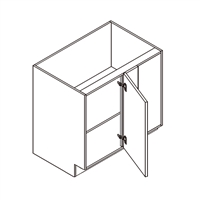 Frameless Lucca Slab Base Blind Corner (Left or Right)