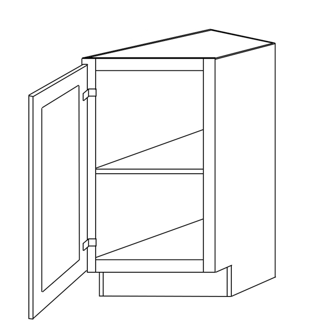 Malibu White Shaker Base End Angle Cabinet (Left or Right)