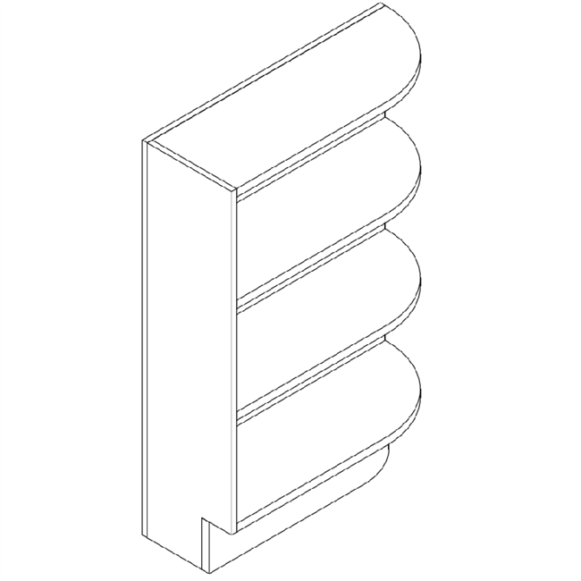 White Square Base End Open Shelf