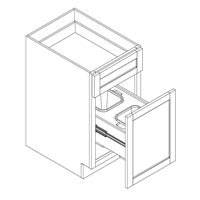 Malibu White Shaker Base Trash Pullout (Single or Double Bin)