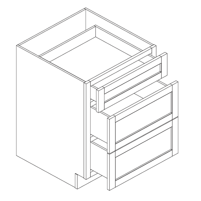 White Square Drawer Base w/ 3 Drawers