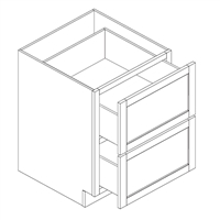 Charleston Saddle Drawer Base w/ 2 Drawers