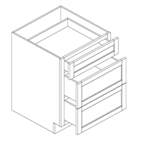 Cypress Green Slim Shaker Drawer Base w/ 3 Drawers