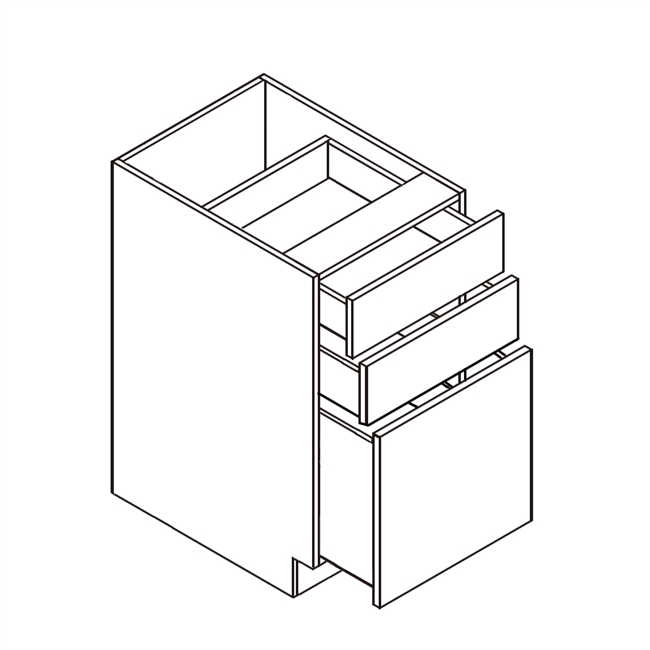 Frameless Bella Slab Drawer Base Cabinet w/ 3 Drawers