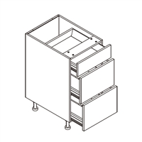 Pacific White Shaker Drawer Base Cabinet w/ 3 Drawers