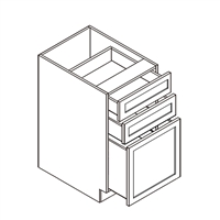 Cali White Shaker Drawer Base Cabinet w/ 3 Drawers