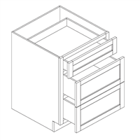 Toscana Natural Birch Drawer Base Cabinet w/ 3 Drawers