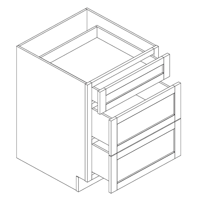 Greige Maple Drawer Base w/ 3 Drawers