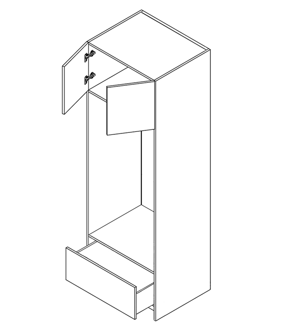 Frameless White Gloss Single/Double Oven Cabinet